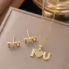 Wholesale Love Jewelry Set For Women Featuring Inlay Artificial Rhinestones With 18K Real Gold Plated Copper And Water Plating On Cable Chain