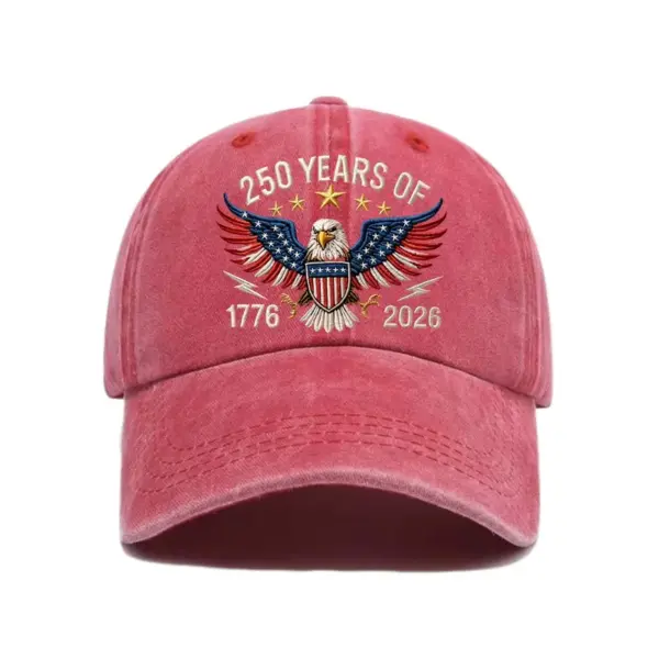 Wholesale Retro United States Baseball Cap With Curved Brim, Breathable Design Featuring Printing Craft, Perfect For America's 250th Anniversary