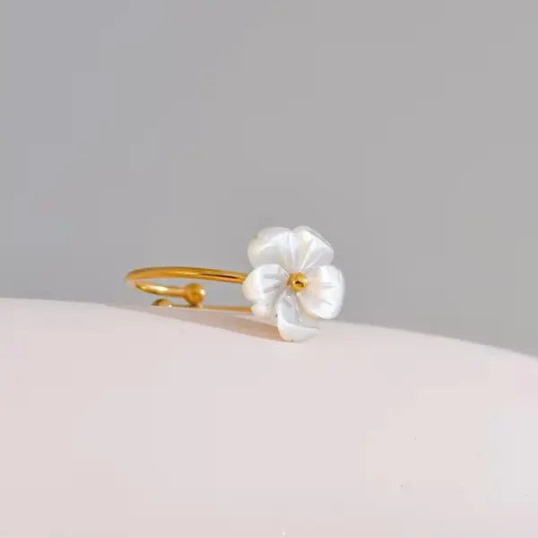 oly-cc51b947ff55c49195f4be256b390f21 Wholesale Ion Plating (IP) 18K Gold Real Gold Plated Flower 304 Stainless Steel Elegant Sweet IG Style Waterproof Non Tarnish Rings Earrings Necklace