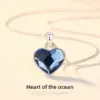 Wholesale 925 Sterling Silver Heart Necklace For Women With Austrian Crystal Pendant Cross Jesus 3D Printed Fashion Collarbone Chain Jewelry