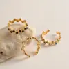 Wholesale PVD Coated Real Gold Plated C Shape 304 Stainless Steel IG Style Waterproof Non Tarnish Open Rings