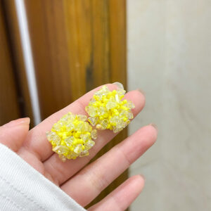 Yellow beaded earrings