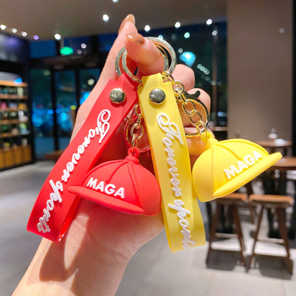 Wholesale Cute Cartoon Candy Color Baseball Cap Keychain Mini Hat Key Chain Silicone Female Creative Gift