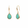 Wholesale Stainless steel natural stone earrings, teardrop-shaped turquoise earrings, natural stone inlaid with turquoise studs.
