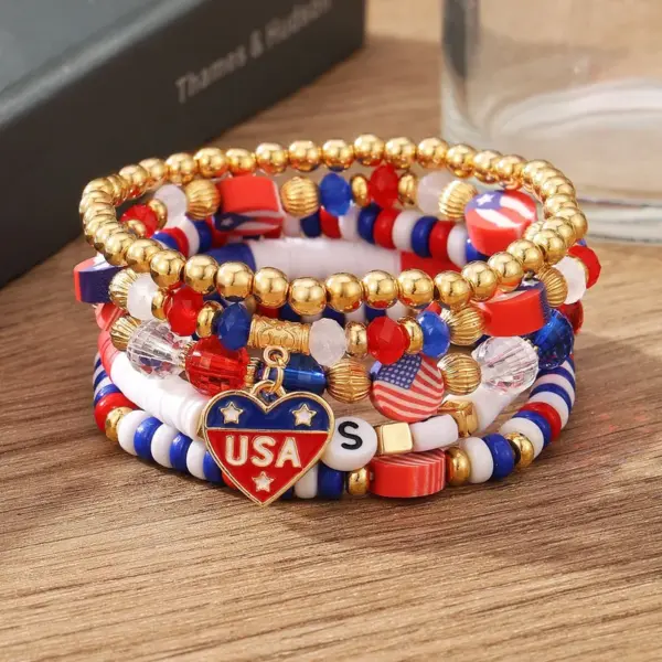 Wholesale New American Independence Day Bracelet USA Flag USA Election Holiday Party Commemorates Patriotism Bracelet - Nihaojewelry