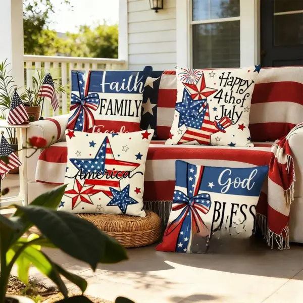 Wholesale Household Plush Pillow Case With Digital Printing, Perfect For Independence Day Decoration