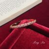Wholesale Eco-friendly copper full diamond rose garden gradient pink diamond bracelet