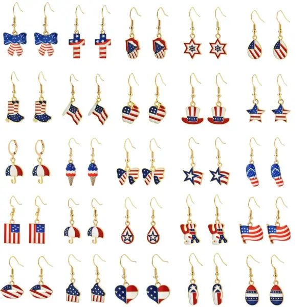 Wholesale 1 Pair Retro Constellation Fruit Heart Shape Patchwork Arylic Drop Earrings