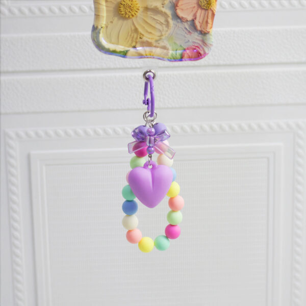 oly-cccd4c93f380a03313c97e99ebe82202 Wholesale Fresh Style Bow Love Bead Pendant ins Colorful Beaded Wrist Chain Car Keychain Accessories Women