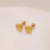 Wholesale Ocean Stud Earrings For Women, Waterproof Non Tarnish 316 Stainless Steel With 18K Real Gold PVD Coated, 0.03µm Thick Plating