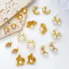 Wholesale Spider Earrings Light Luxury High-end Sense Plated 18k Gold Pearl Imitation Earrings