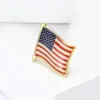 Wholesale New Creative Fashion American Flag Oil Drop Brooch Pin Collar Button Cuff Link Unisex Clothing Chest Flower Versatile Stylish