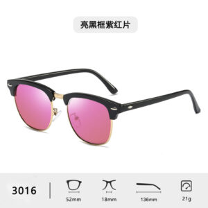 Figure / Bright black frame purple film (real film plated)
