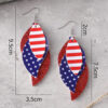 oly-cd1ad3dce32f38b94dc9cef0b2d1c52c Wholesale Independence Day Red Blue White Stars Striped Sequin Triple Blade Pendant Leather PU Double Sided Earrings