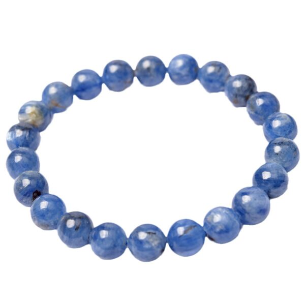 oly-cd1ce06d852a3f6883f71bd2d80b58a6 Wholesale Jewelry Natural Brazil Kyanite Single Circle Bracelet Blue Velvet Crystal Round Bead Bracelet Factory Direct Supply