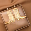 Wholesale 1 Pair Fashion Creative Metal Western Cowboy Boots Pendant Women Earrings