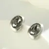 Wholesale 18K Gold Plated Copper (Water Plating) Oval Brushed Rhinestone Earrings For Women