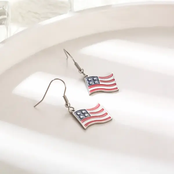 Wholesale Handmade Classic Style National Flag Ear Hook For Women In 316 Stainless Steel