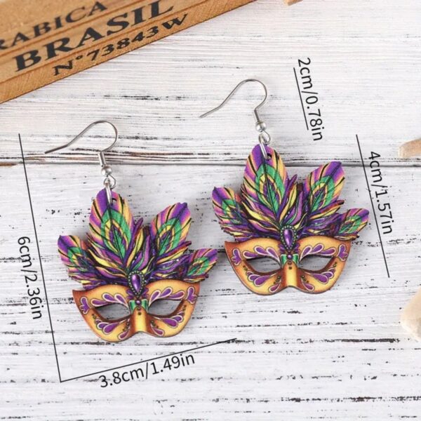 oly-cd44324d3b6a477c5b131239c95a8454 Wholesale carnival color jewelry exaggerated mask hollow wooden personality trend earrings