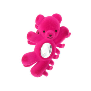11cm flocking bear gripper Rose Red-1