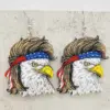 Wholesale New Independence Day Wooden Eagle Earrings American Flag Headscarf July 4th Jewelry Geometric Pattern Letter Numeric Heart Shaped