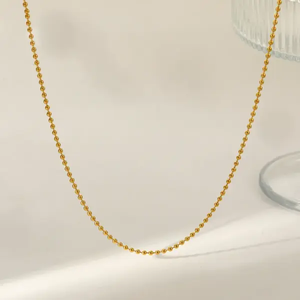 oly-cd671895cb8b3984786a4645105ae4d0 Wholesale 18K Gold Plated 316 Stainless Steel Vacuum Electroplating (In Furnace) Chain Gold Steel Color Unisex Bracelet/Necklace 0.03µm