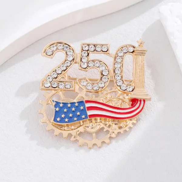 Wholesale National Flag Pin Made Of Zinc Alloy Featuring Electroplated Craftsmanship