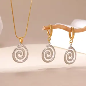 Wholesale Swirl Waterproof Non Tarnish Earrings For Women With 18K Real Gold Plated 304 Stainless Steel And PVD Coated Finish