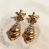 oly-cd780add819d7b8c03efdfdede174ae4 Wholesale Bohemian Asymmetrical Geometric Stud Earrings For Women In Gold With Rhinestone Inlay, Zinc Alloy Material