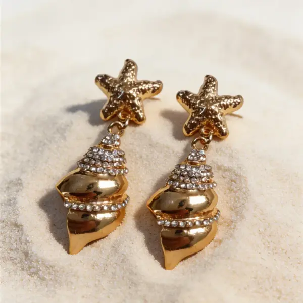 oly-cd780add819d7b8c03efdfdede174ae4 Wholesale Bohemian Asymmetrical Geometric Stud Earrings For Women In Gold With Rhinestone Inlay, Zinc Alloy Material