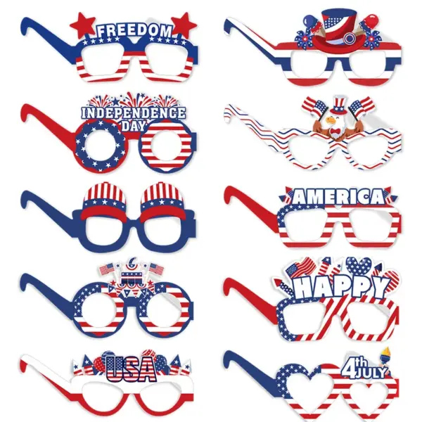 Wholesale Paper Party Glasses For Photography American National Day Decoration Customizable Holiday Party Accessories