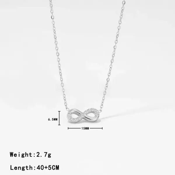 oly-cd873f218204576119abeecbd67f2c15 Wholesale PVD Coated 18K Gold Platinum Real Plated Infinity 304 Stainless Steel Casual Simple Style Waterproof Non Tarnish Pendant Necklace