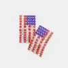 Wholesale National Flag Earrings With Claw Setting, Silver Plated Copper Material Featuring Rhinestones And 0.03µm Water Plating Thickness