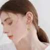 Wholesale Devil's Eye Ear Hook Earrings For Women, Electroplated Brass With 14K Real Gold Plated Finish And Zircon Inlay