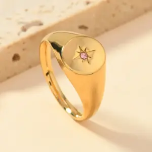 Round Eight-pointed Star Ring / Average Size
