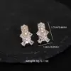 Wholesale 1 Pair Glam Romantic Flower Inlay Copper Zircon Ear Studs