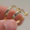 Wholesale Geometric Claw Setting Earrings For Women In Copper With KC Golden Water Plating And Zircon Inlay