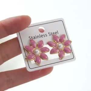 FYD6232EH-pink-flower Earrings