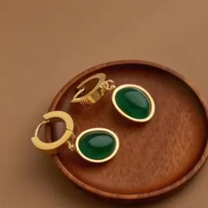 E03051-Emerald-Earrings- Gold