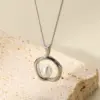 Wholesale PVD Coated Real Gold Plated Round 304 Stainless Steel Freshwater Pearl IG Style Waterproof Non Tarnish 304 Stainless Steel Pendant Necklace