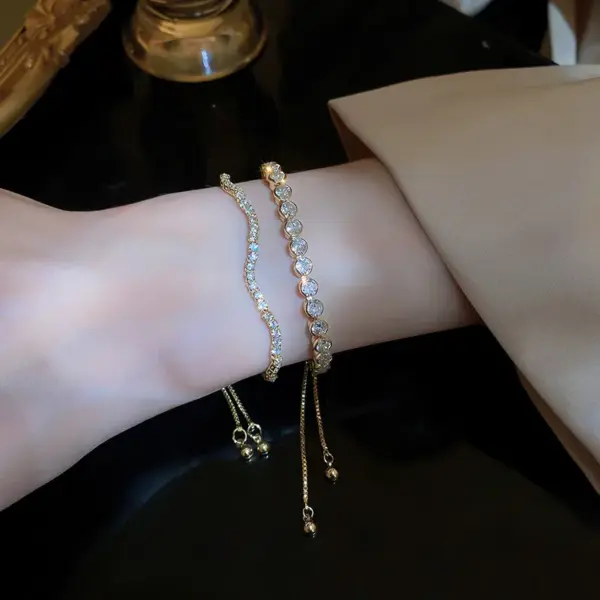 Wholesale Simple Style Geometric Copper Zircon Bracelets In Bulk
