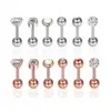 Wholesale Simple Style Geometric Stainless Steel Inlay Zircon Ear Studs 1 Piece