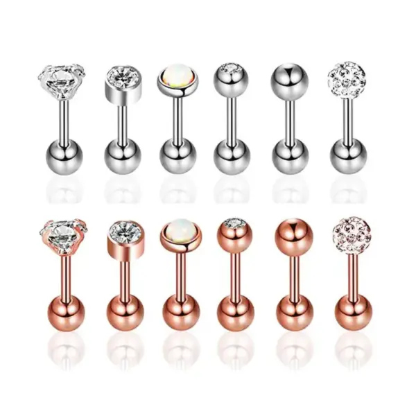 Wholesale Simple Style Geometric Stainless Steel Inlay Zircon Ear Studs 1 Piece