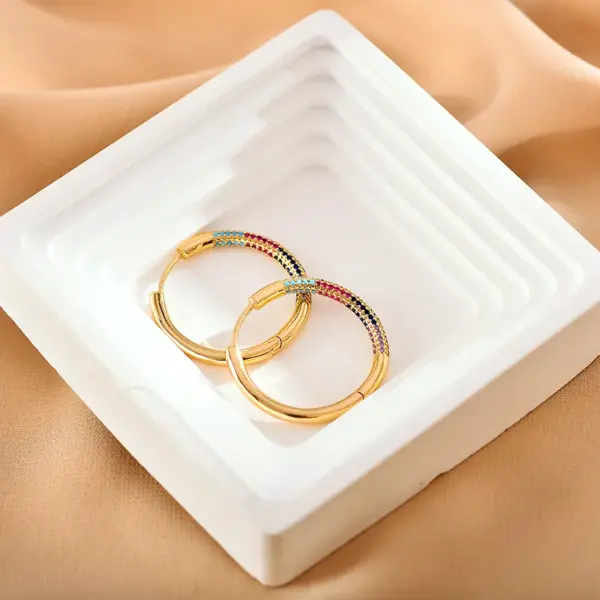 Wholesale 1 Pair Glam Modern Style Circle Inlay Copper Zircon Earrings
