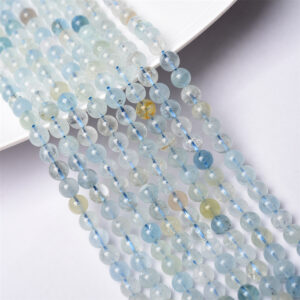 oly-cdfe7d5b6427d3913081002840de9414 Wholesale Jewelry Natural Aquamarus Beads Round Beads DIY Bracelet Beads Jewelry Accessories Semi-finished Products
