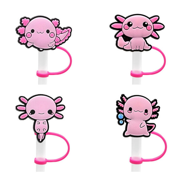 oly-ce001f599bf3d161c6f0f3f0835dce23 Wholesale Animal Salamander Series Straw Sleeve Straw Cap Silicone Dust Plug Cute Anime Party Straw Decorations