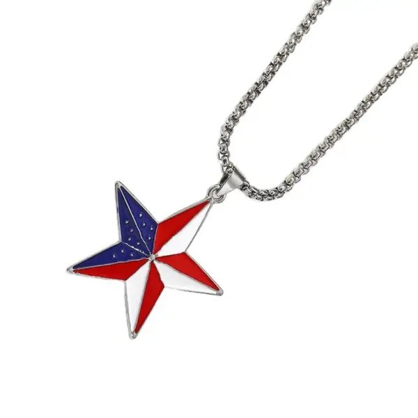 Wholesale American Flag Pendant With Pentagram Design, Perfect For Independence Day Celebrations