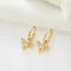 Wholesale Animal Clip Earrings For Women With Copper Posts, Electroplated 14K Real Gold Plated And Artificial Gemstone Inlay