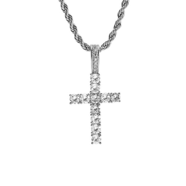 Wholesale Twist Chain Cross Men's Simple Jewelry Casual Pendant Hip-Hop Necklace Pendant Men's Popular Cross