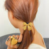 Wholesale Stainless Steel Metal Hair Ring High-grade Rubber Band Head Rope Love Bow Horsetail Hair Rope Women